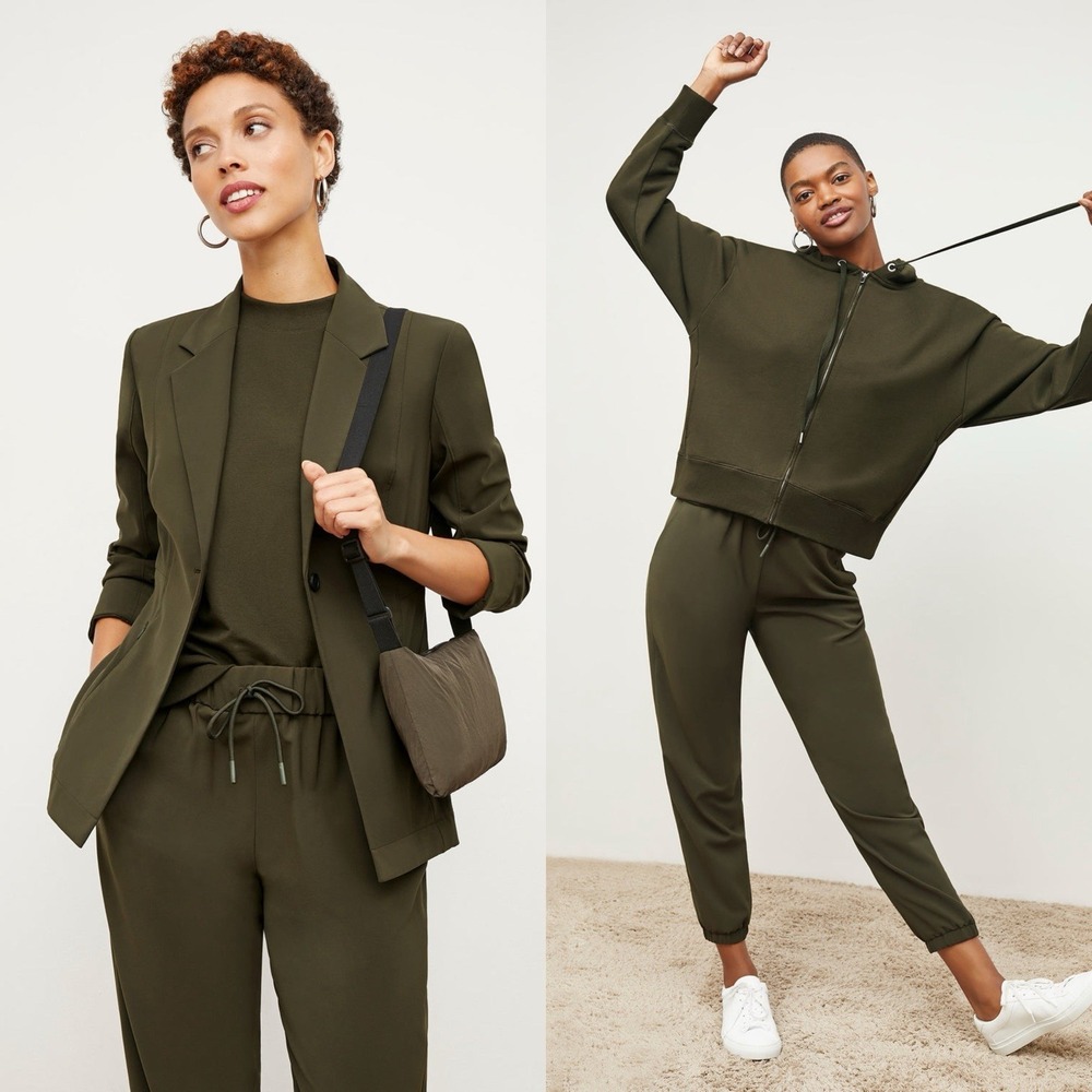 MM LaFleur Sz L Olive Green Delaney‎ Jogger Pants Career Office Athleisure Chic